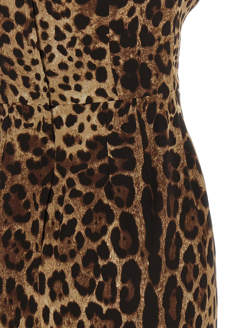 Dolce & Gabbana Brown Silk Midi Dress