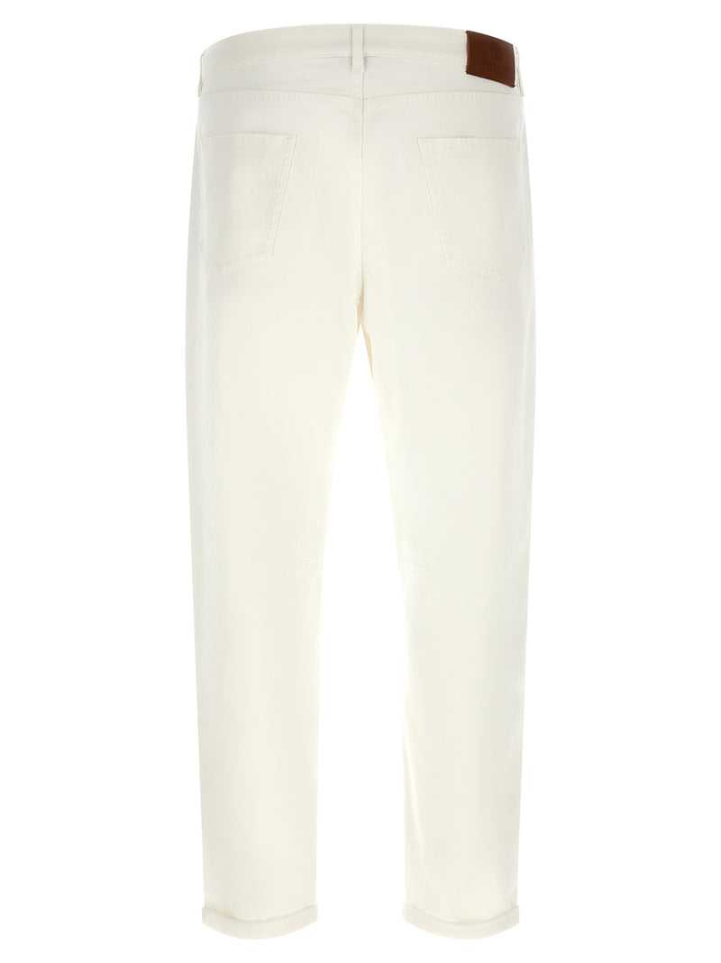 Brunello Cucinelli White Cotton Cropped Jeans