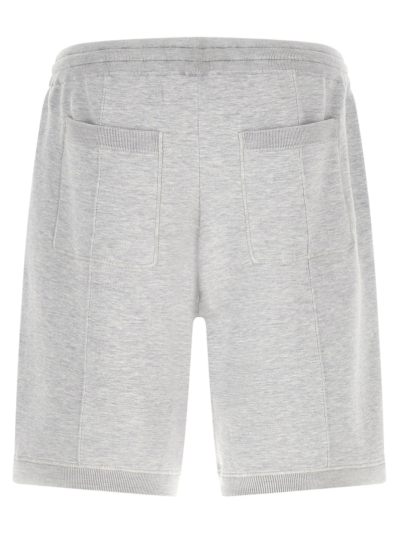 Brunello Cucinelli Gray Silk Bermuda Shorts