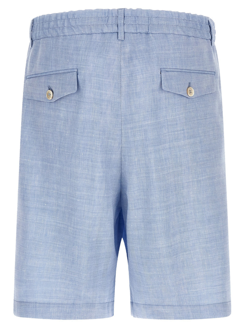 Brunello Cucinelli Blue Linen Bermuda Shorts