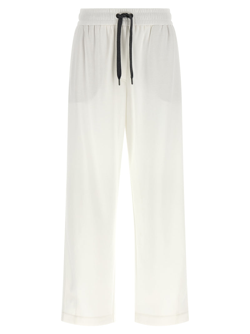 Brunello Cucinelli White Cotton Joggers (Workout Pants)