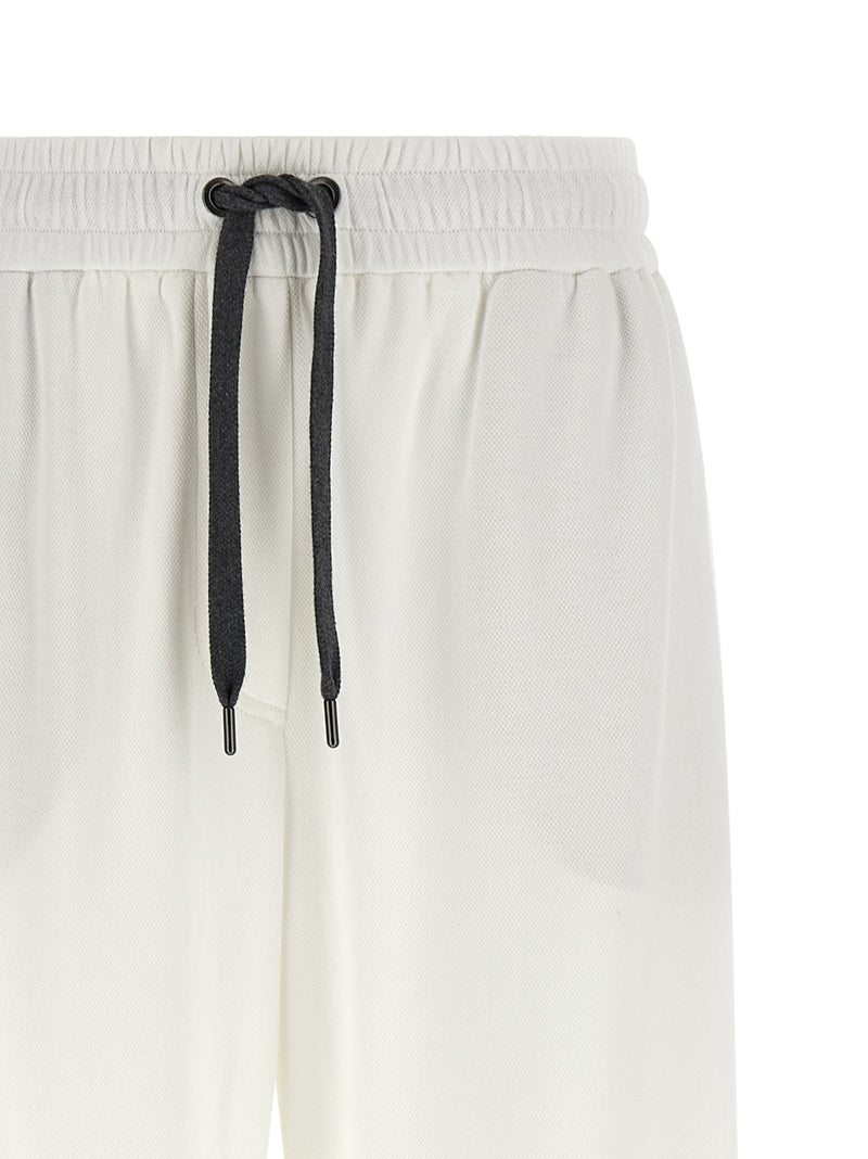 Brunello Cucinelli White Cotton Joggers (Workout Pants)