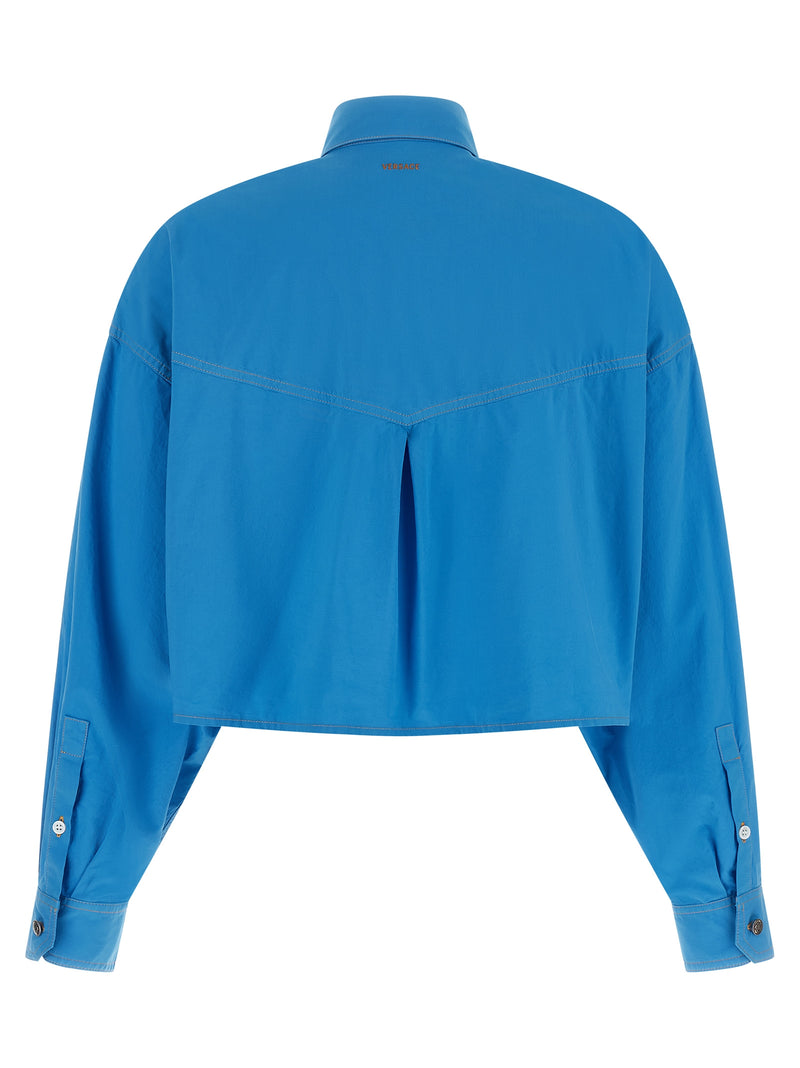 Versace Blue Cotton Blouse