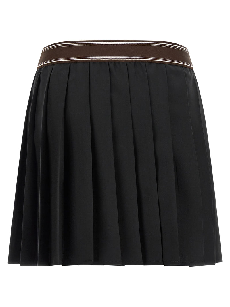 Versace Black Wool Long Skirt
