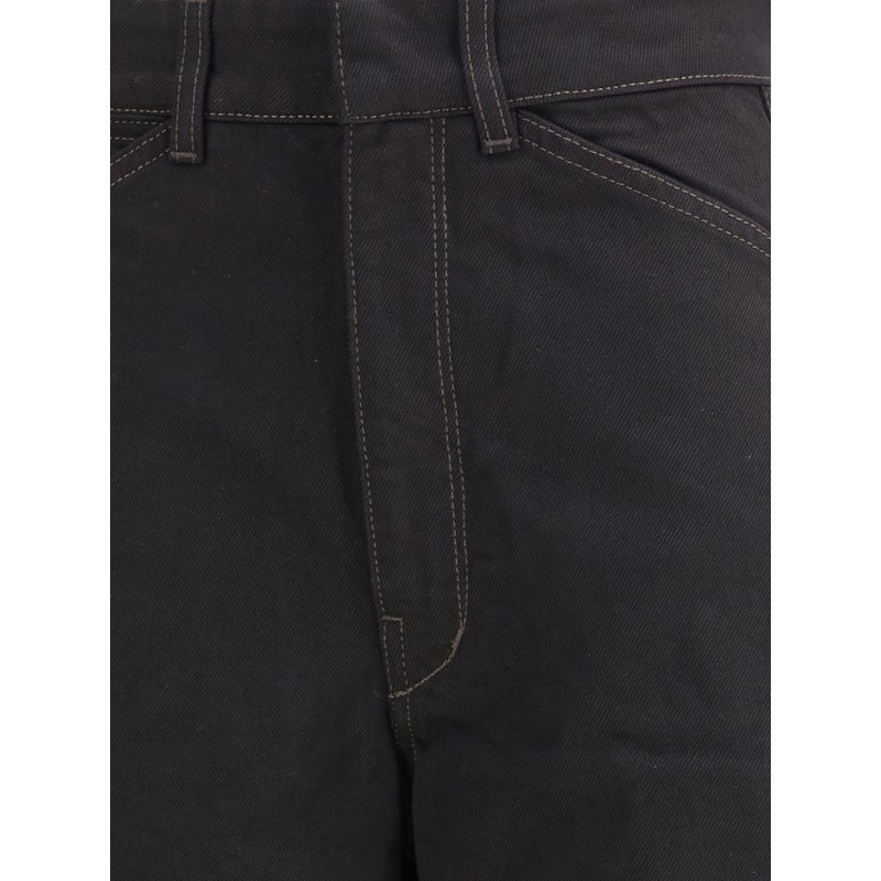 Lemaire Black Cotton Casual Pants