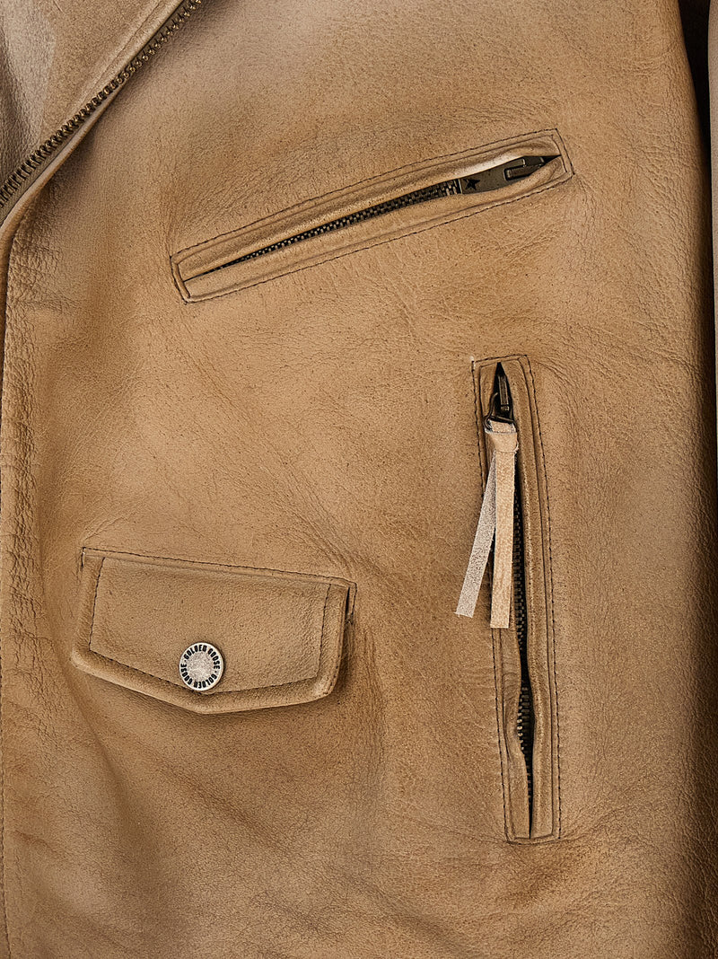 Golden Goose Beige Buffalo Leather Leather Jacket