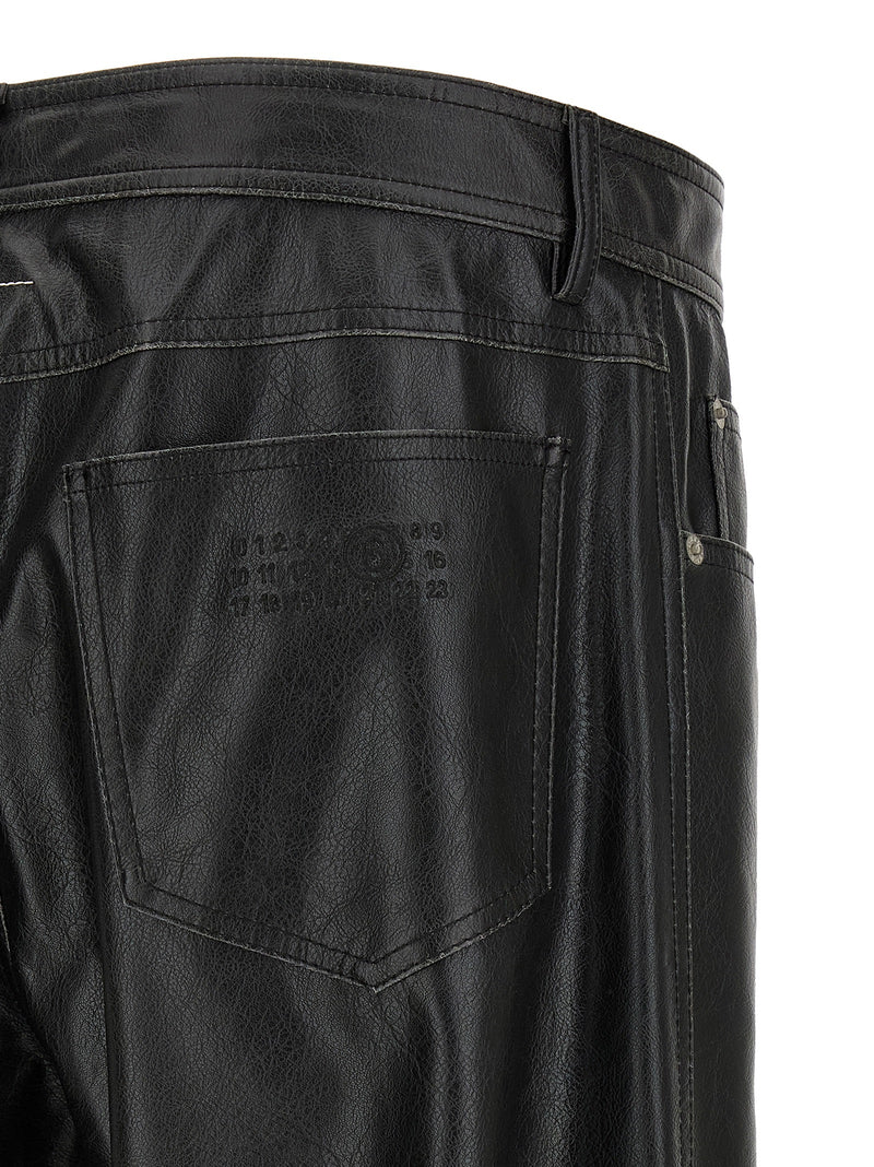 MM6 Maison Margiela Black Polyester Casual Pants