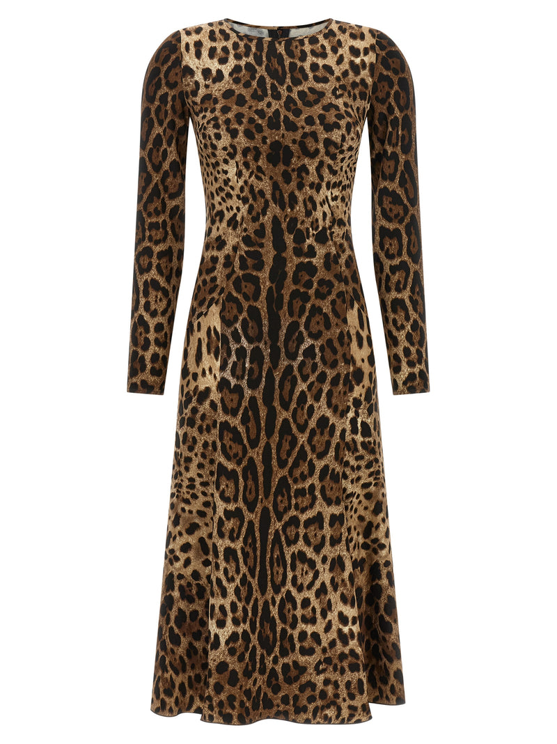 Dolce & Gabbana Brown Viscose Midi Dress