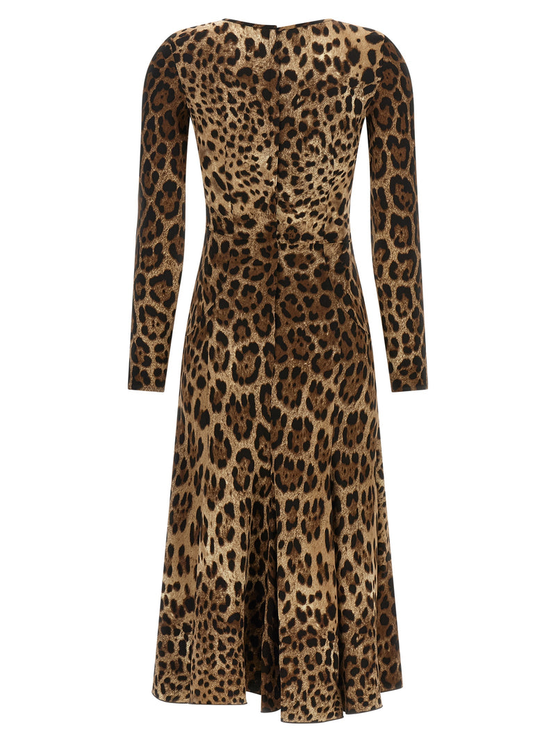 Dolce & Gabbana Brown Viscose Midi Dress