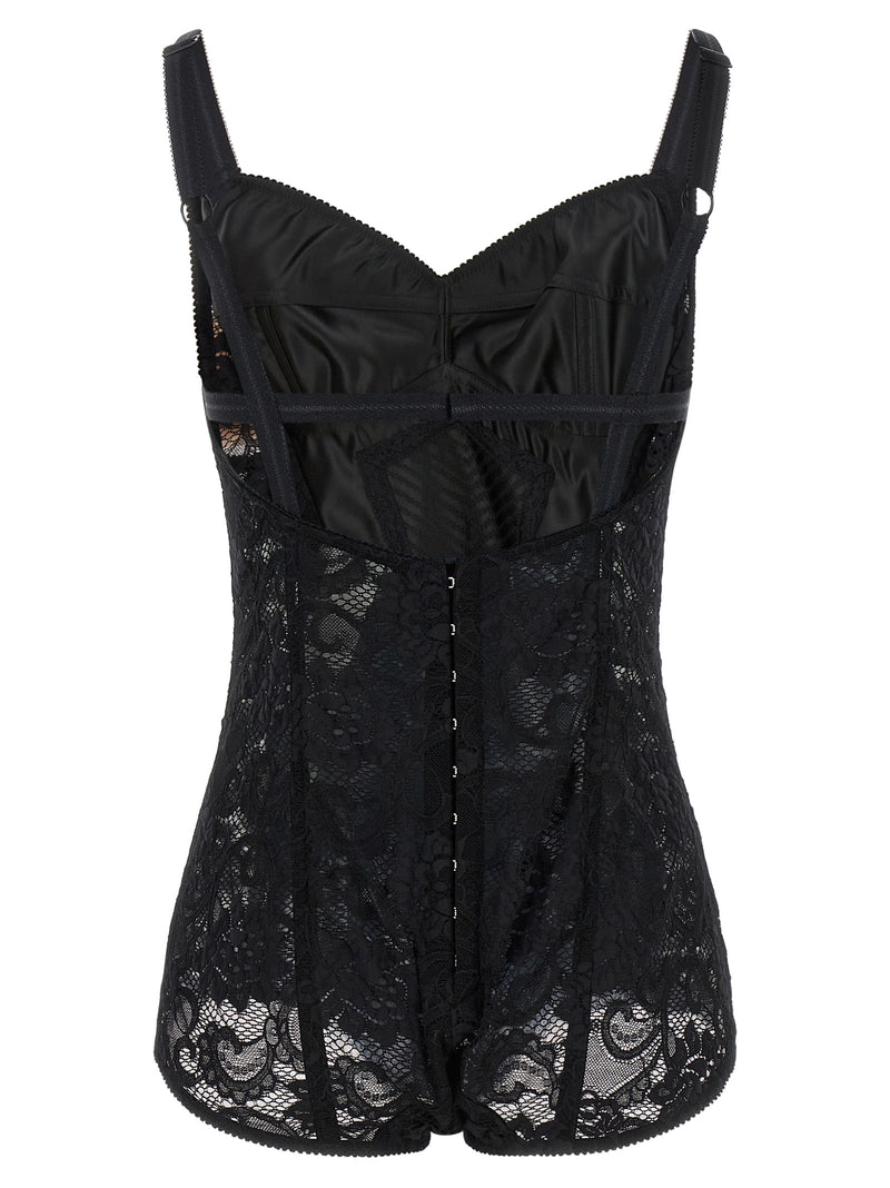 Dolce & Gabbana Black Polyamide Bodysuit