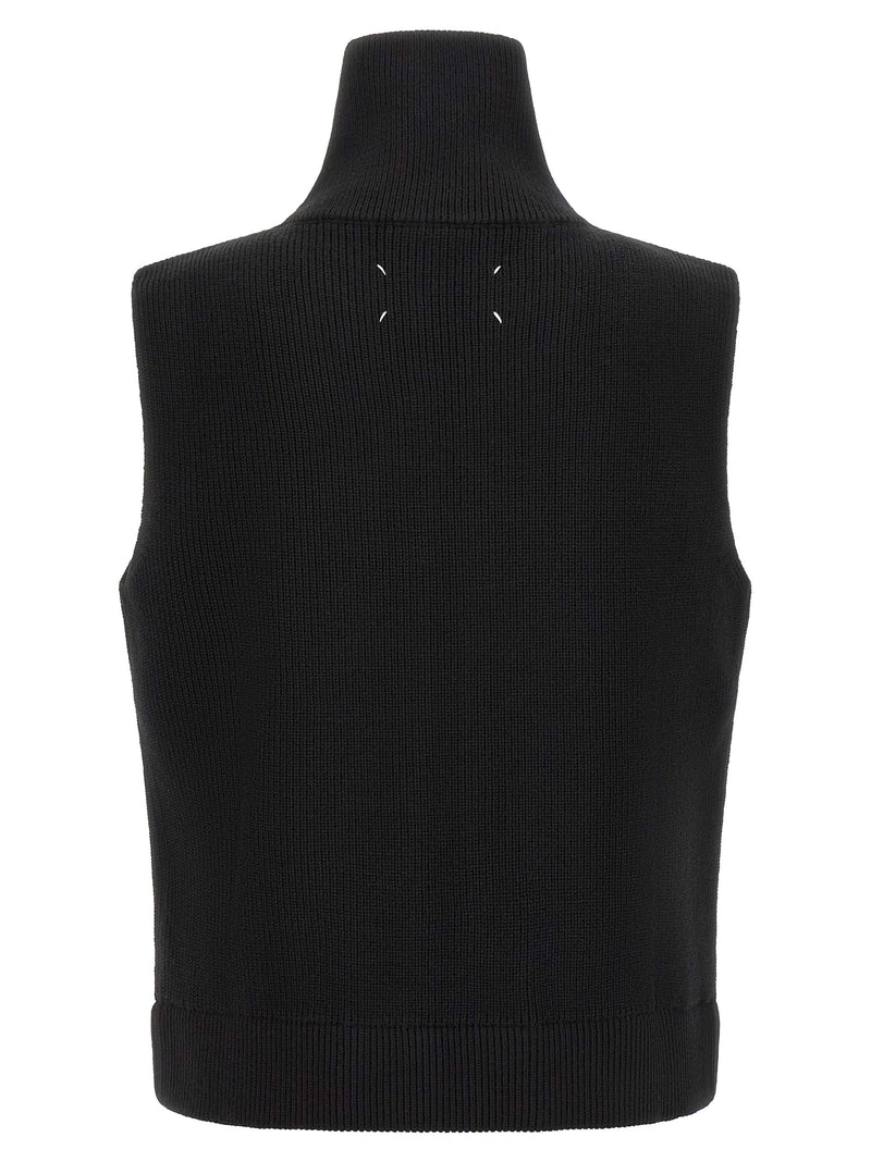 Maison Margiela Black Wool Sleeveles Sweater