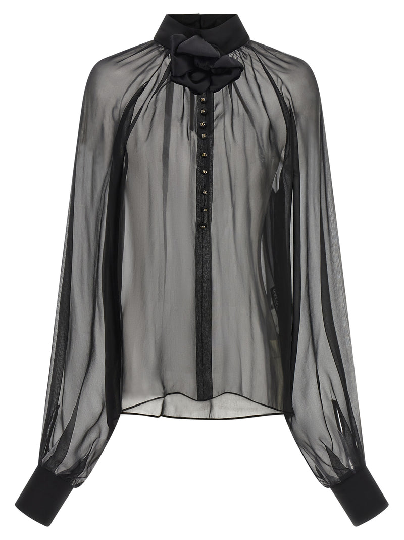 Dolce & Gabbana Black Silk Blouse