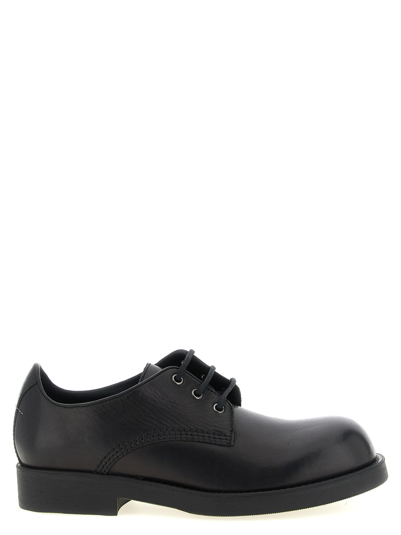 MM6 Maison Margiela Black Cowhide Oxfords And Derbies