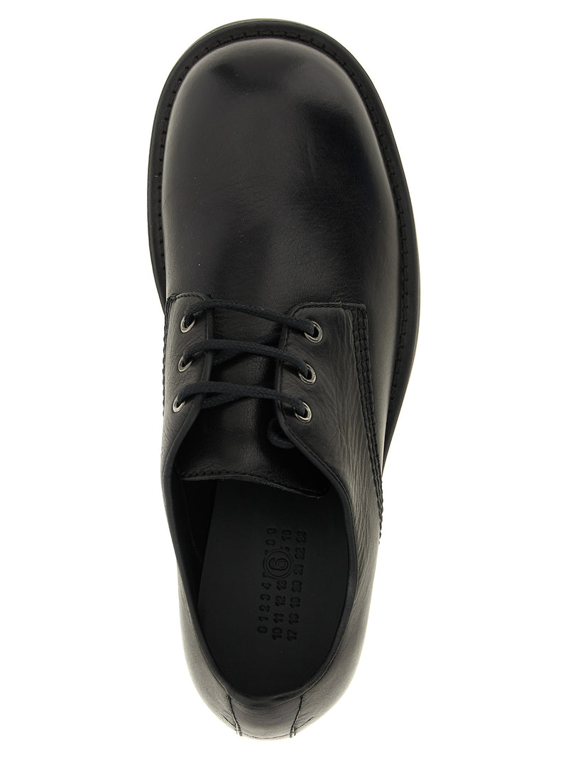 MM6 Maison Margiela Black Cowhide Oxfords And Derbies