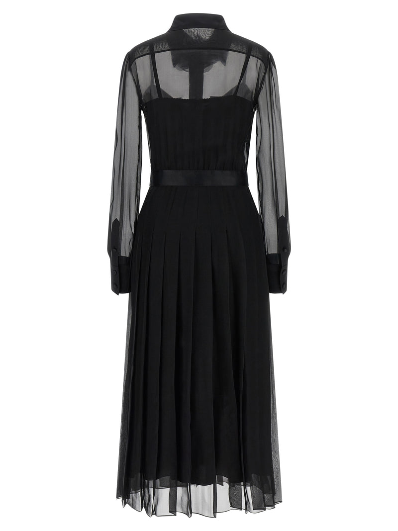 Dolce & Gabbana Black Silk Midi Dress