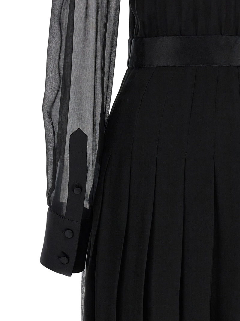 Dolce & Gabbana Black Silk Midi Dress