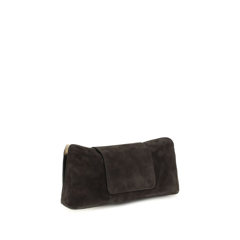 Versace Brown Calf Leather Bos Taurus Clutch Bag