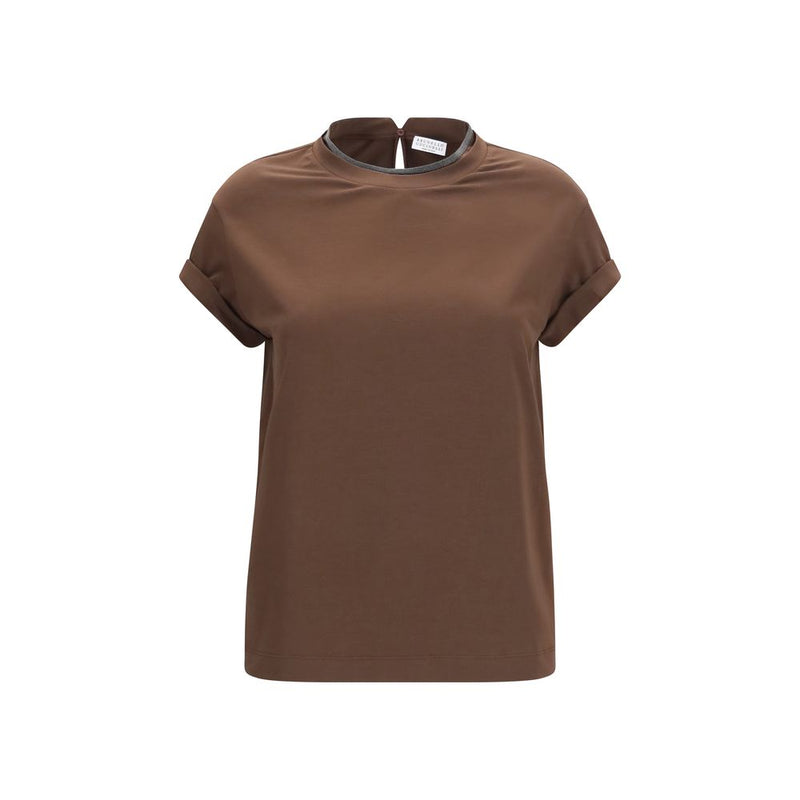 Brunello Cucinelli Brown Elastane T-Shirt