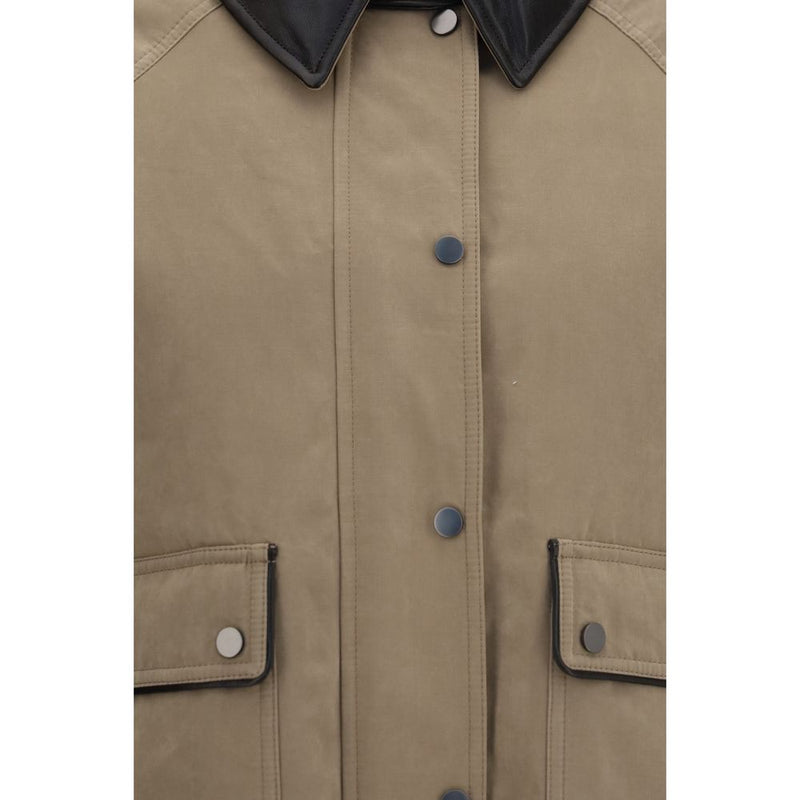 Brunello Cucinelli Beige Cotton Full-Length Jacket