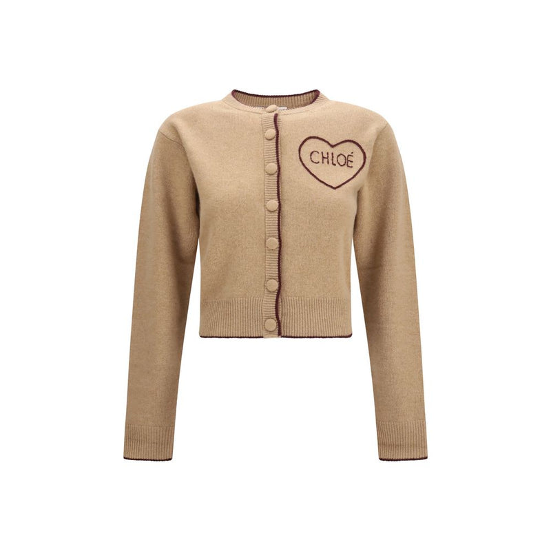 Chloé Beige Wool Oves Aries Cardigan