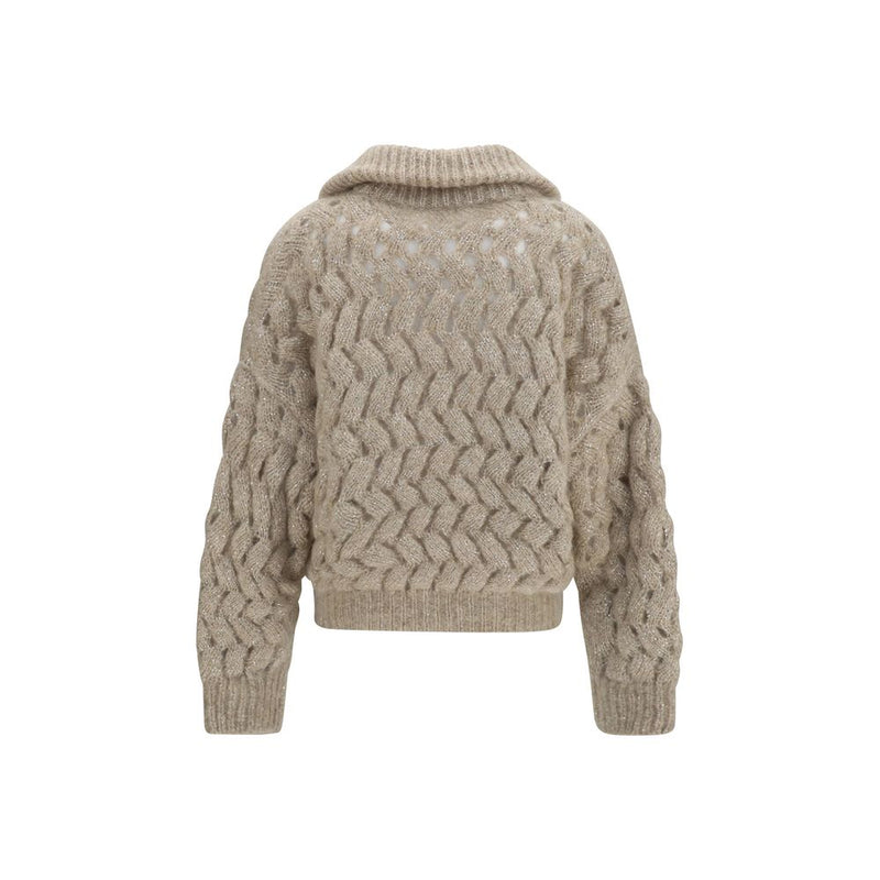 Brunello Cucinelli Beige Mohair Cardigan