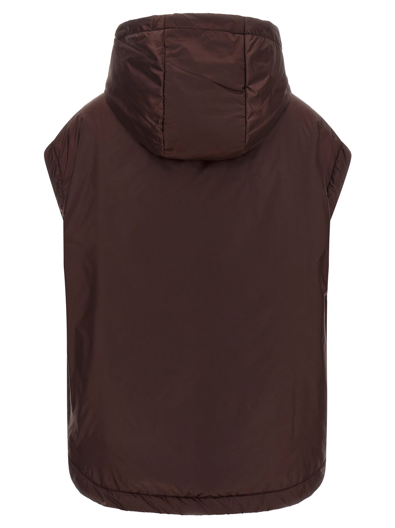 Max Mara Bordeaux Polyester Sleeveless Jacket