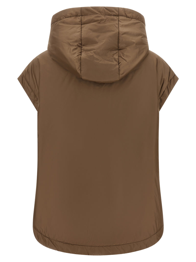 Max Mara Brown Polyester Sleeveless Jacket