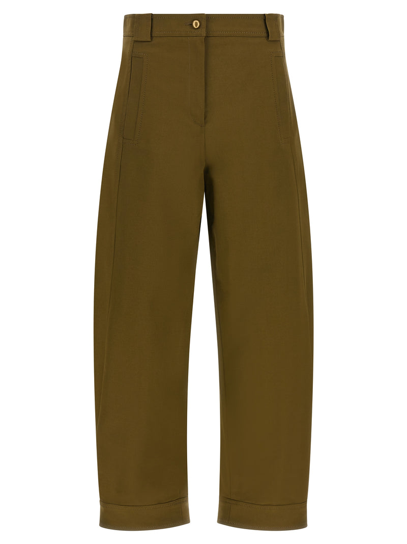 Max Mara Bicolor Cotton Cropped Pants
