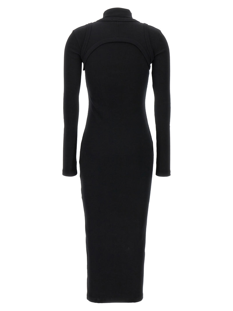 Off-White Black Cotton Midi Dress