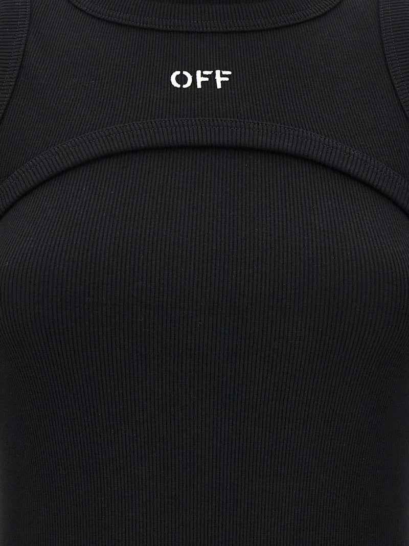 Off-White Black Cotton Midi Dress