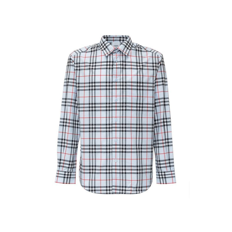 Burberry Blue Cotton Dress Shirt