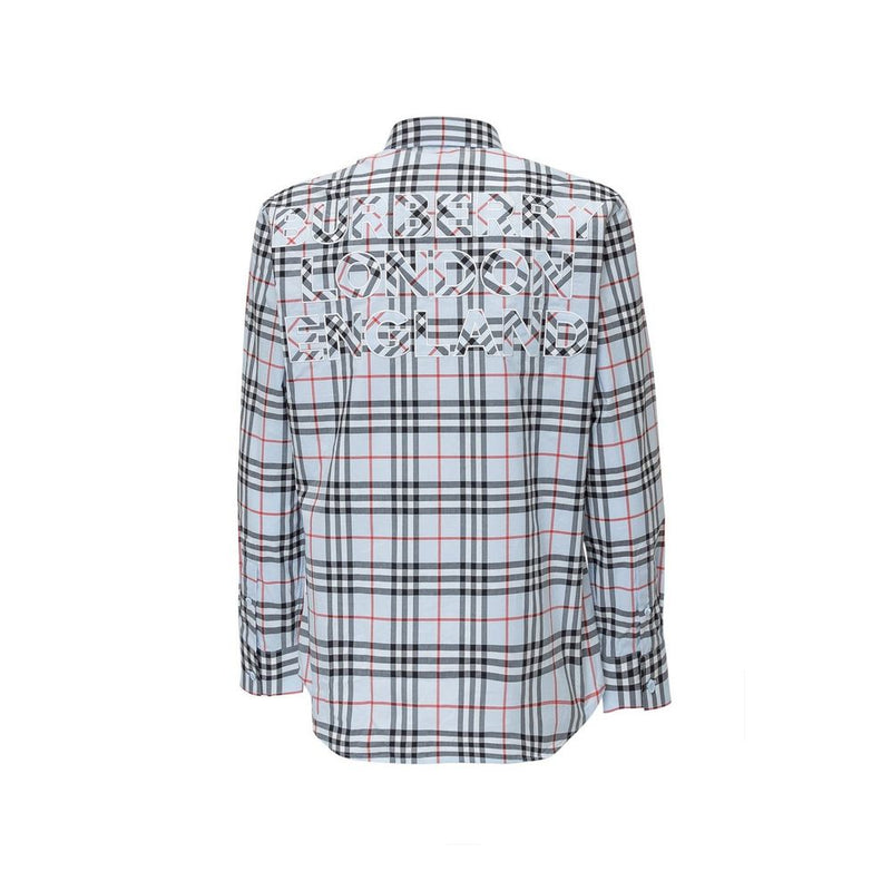 Burberry Blue Cotton Dress Shirt