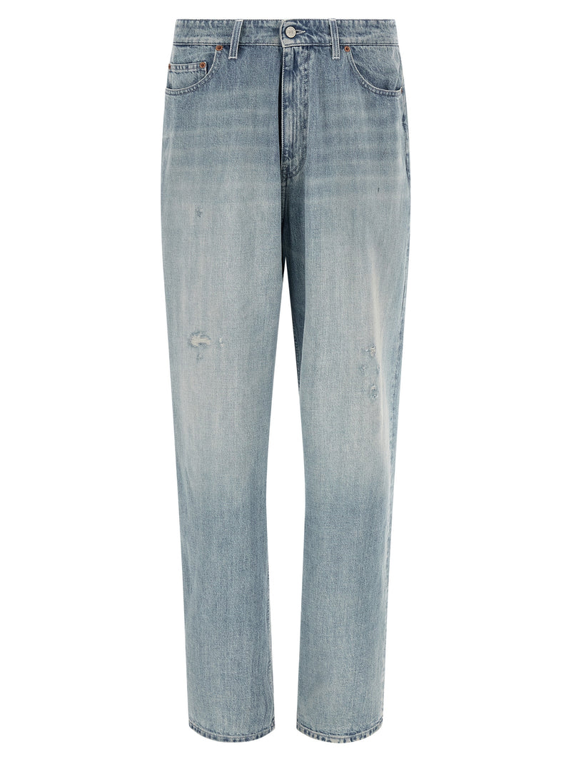 MM6 Maison Margiela Blue Cotton Straight-Leg Jeans