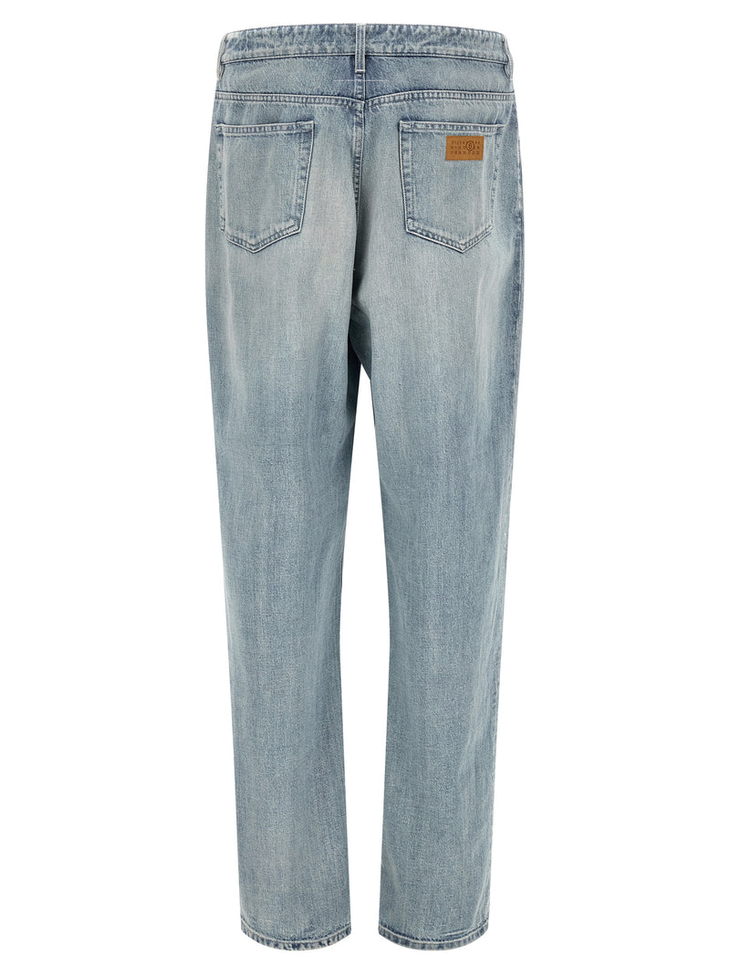 MM6 Maison Margiela Blue Cotton Straight-Leg Jeans