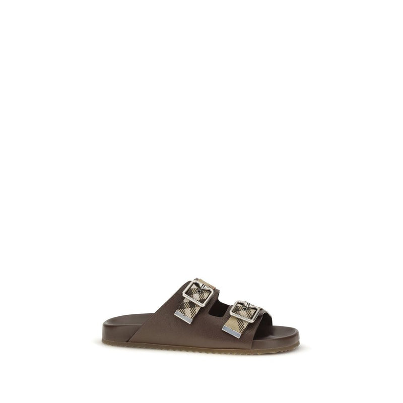 Burberry Brown Goatskin Flat Sandals