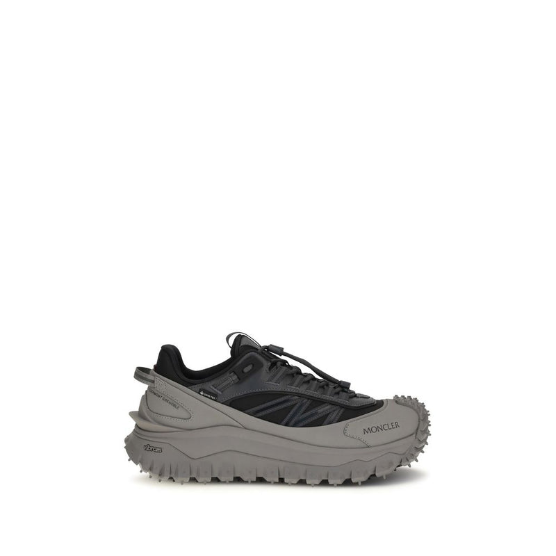 Moncler Gray Calf Leather Bos Taurus Athletic Sneakers