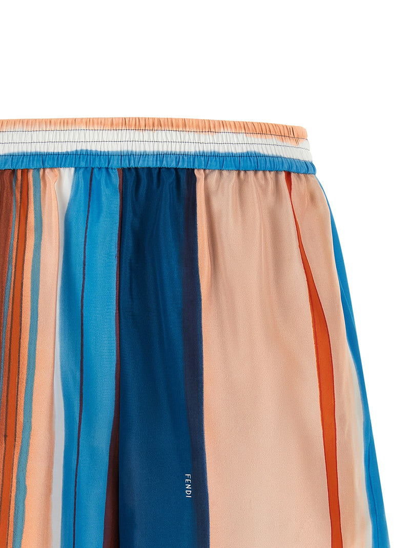 Fendi Multicolor Silk Bermuda Shorts