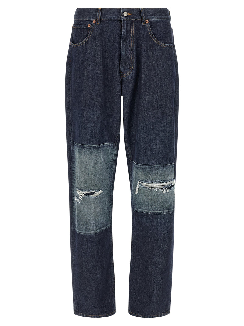 MM6 Maison Margiela Blue Cotton Straight-Leg Jeans