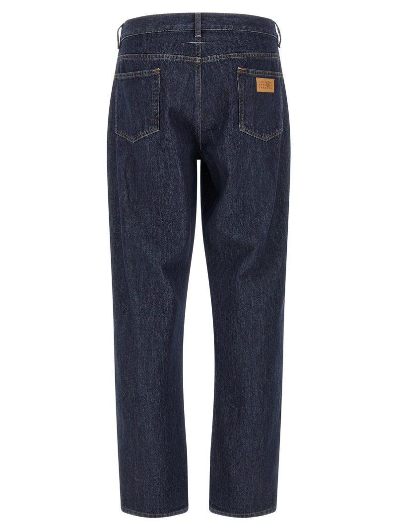 MM6 Maison Margiela Blue Cotton Straight-Leg Jeans