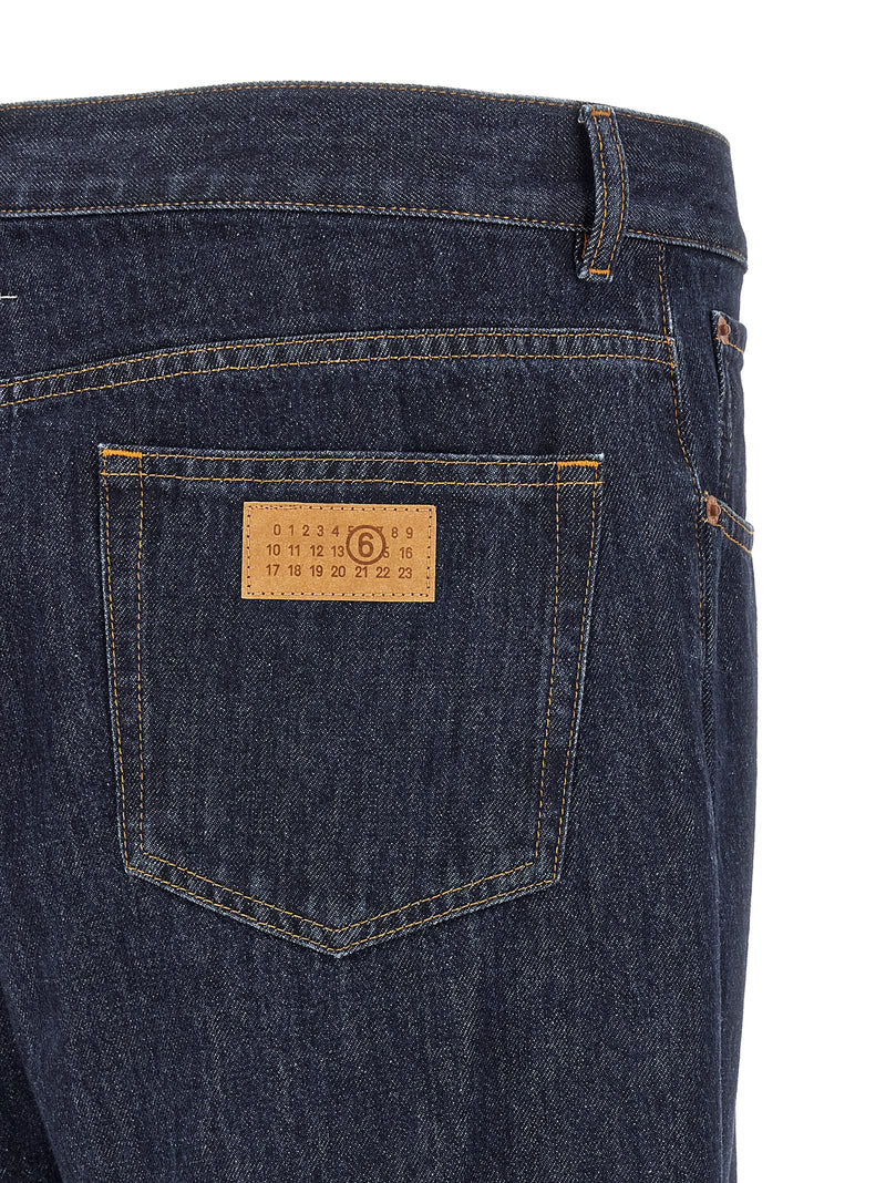 MM6 Maison Margiela Blue Cotton Straight-Leg Jeans