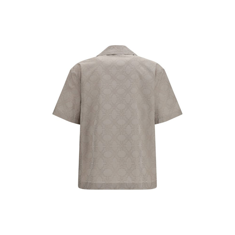 Off-White Beige Cotton Pattern Shirt