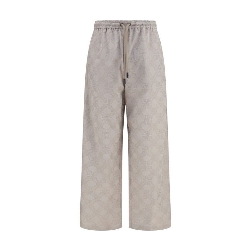 Off-White Beige Cotton Casual Pants
