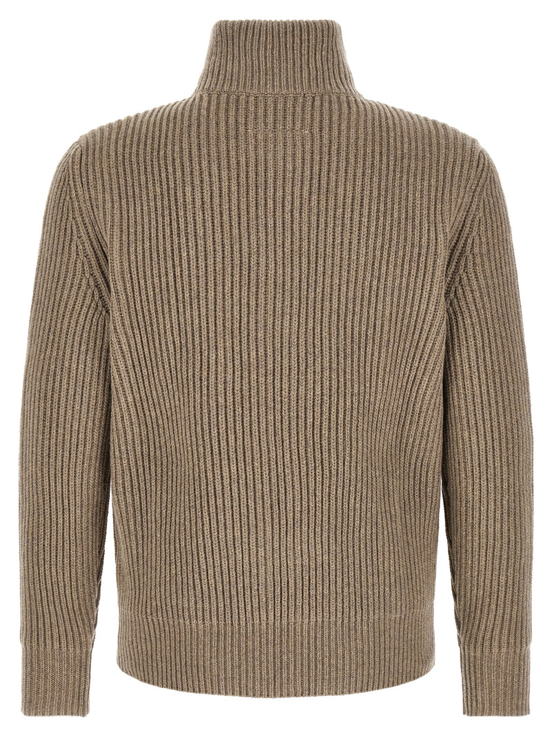 MM6 Maison Margiela Beige Wool Full-Length Jacket
