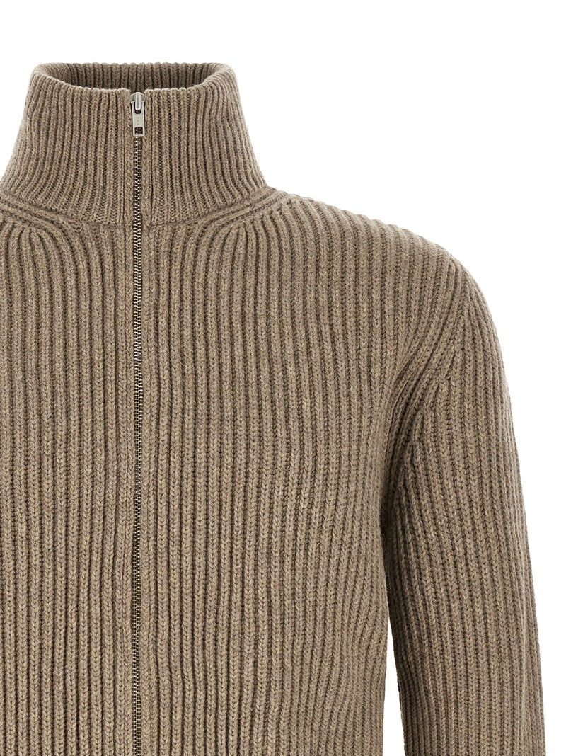 MM6 Maison Margiela Beige Wool Full-Length Jacket