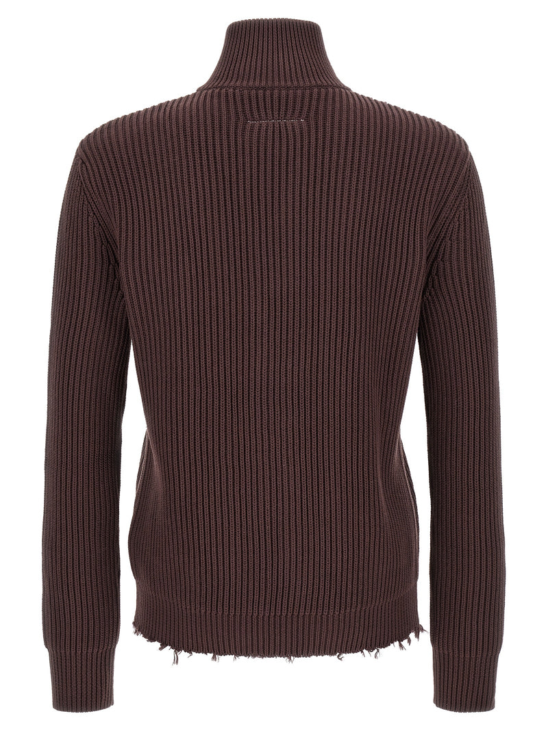 MM6 Maison Margiela Brown Cotton Cardigan