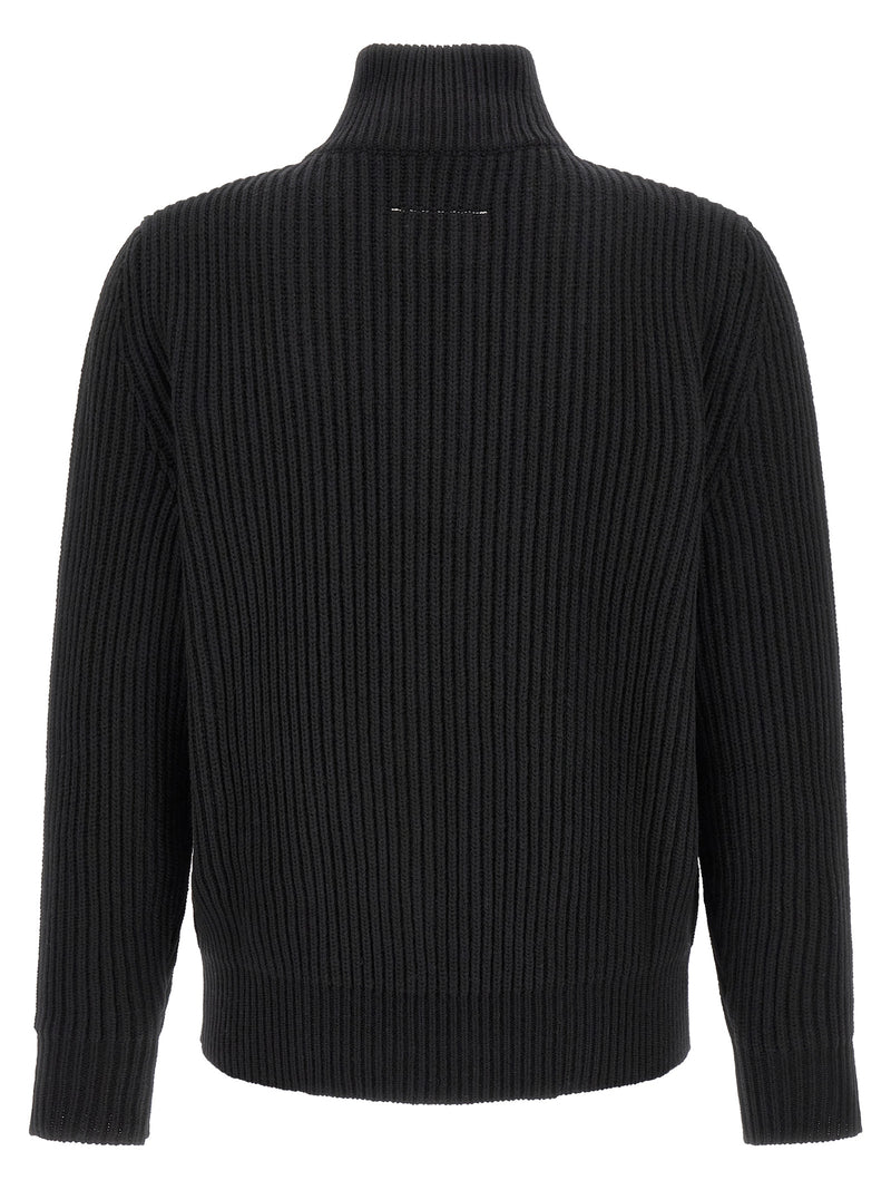 MM6 Maison Margiela Black Wool Full-Length Jacket