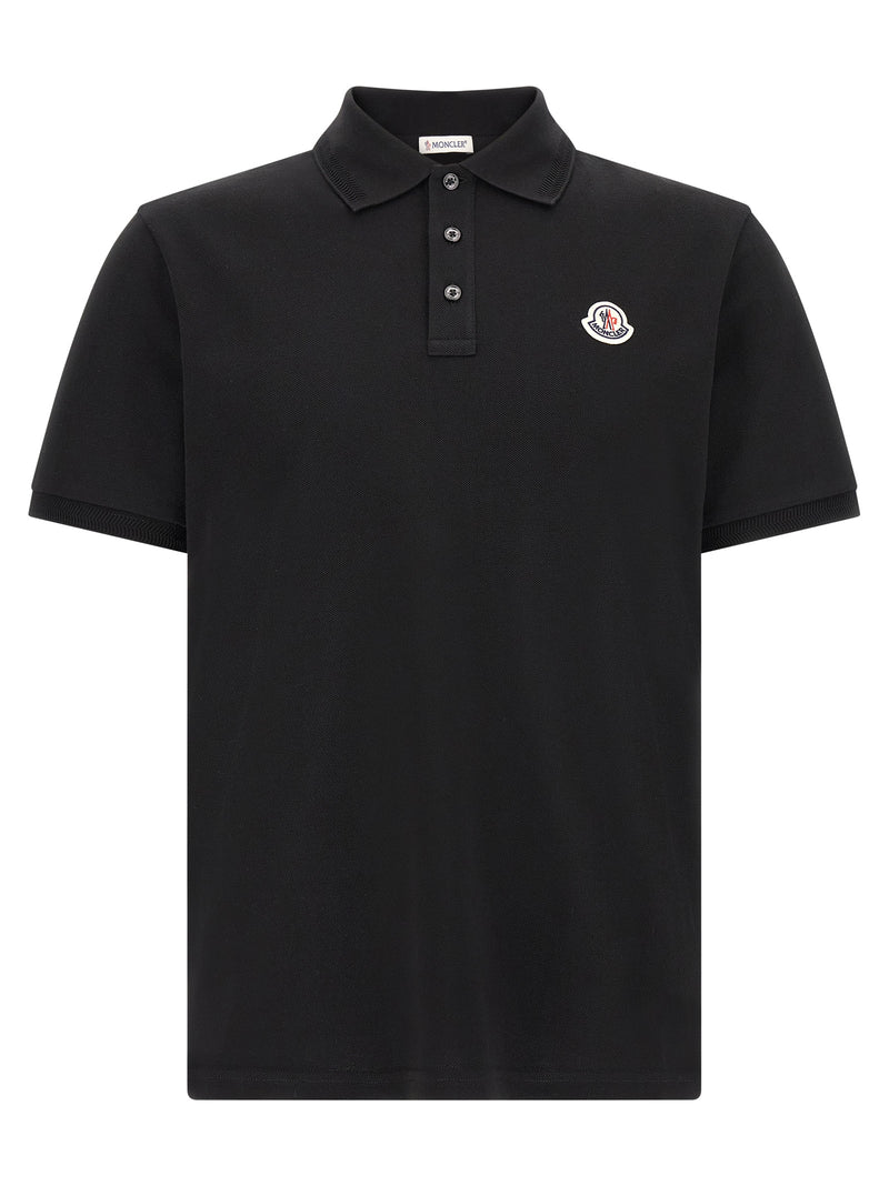 Moncler Black Cotton Polo Shirt