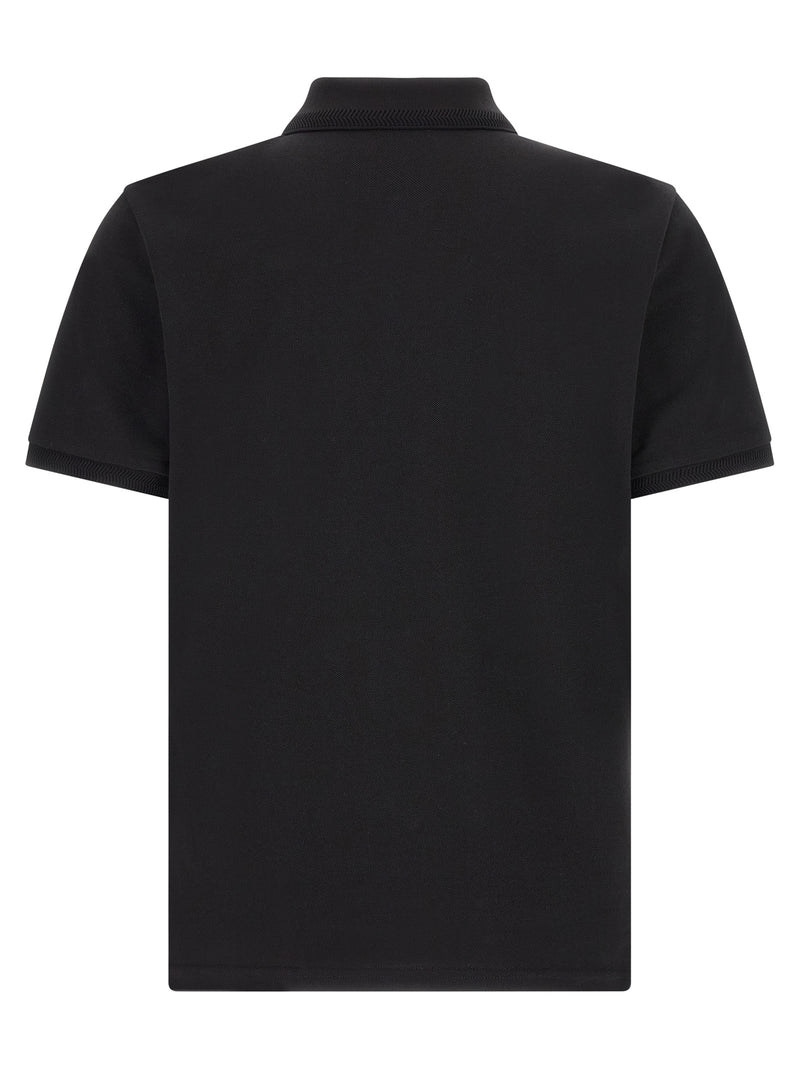 Moncler Black Cotton Polo Shirt