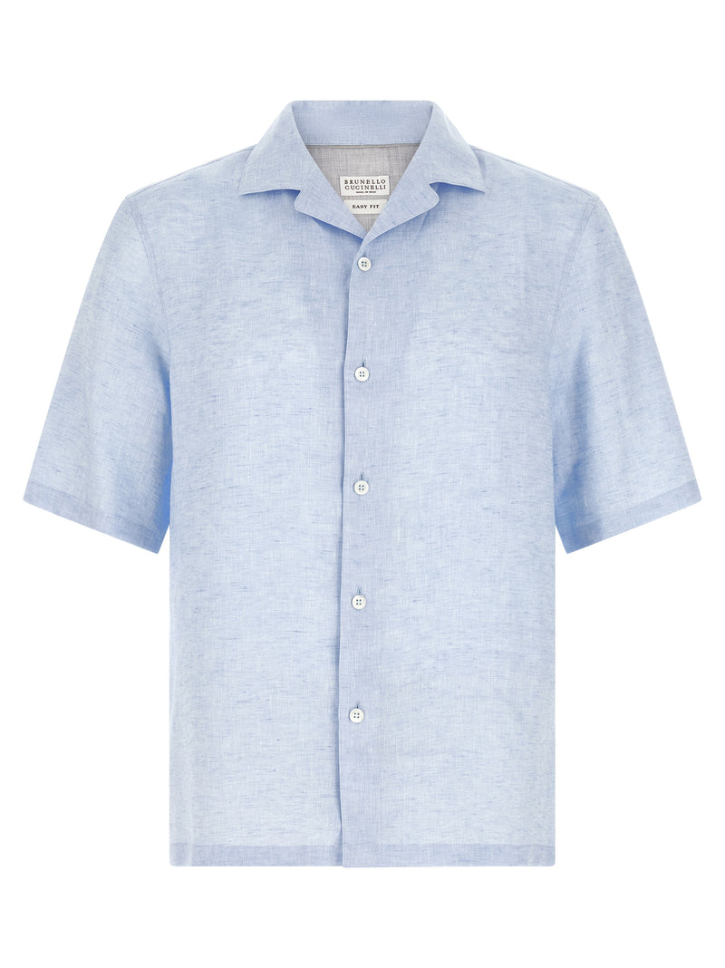 Brunello Cucinelli Blue Linen Blouse