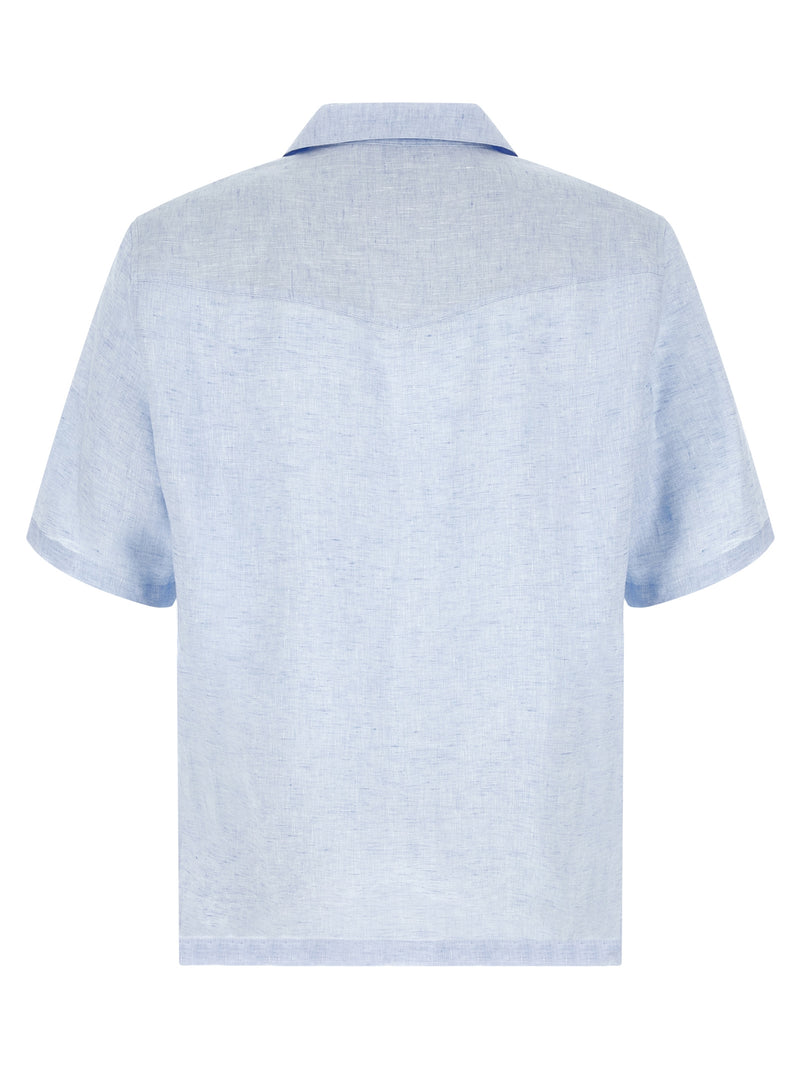 Brunello Cucinelli Blue Linen Blouse